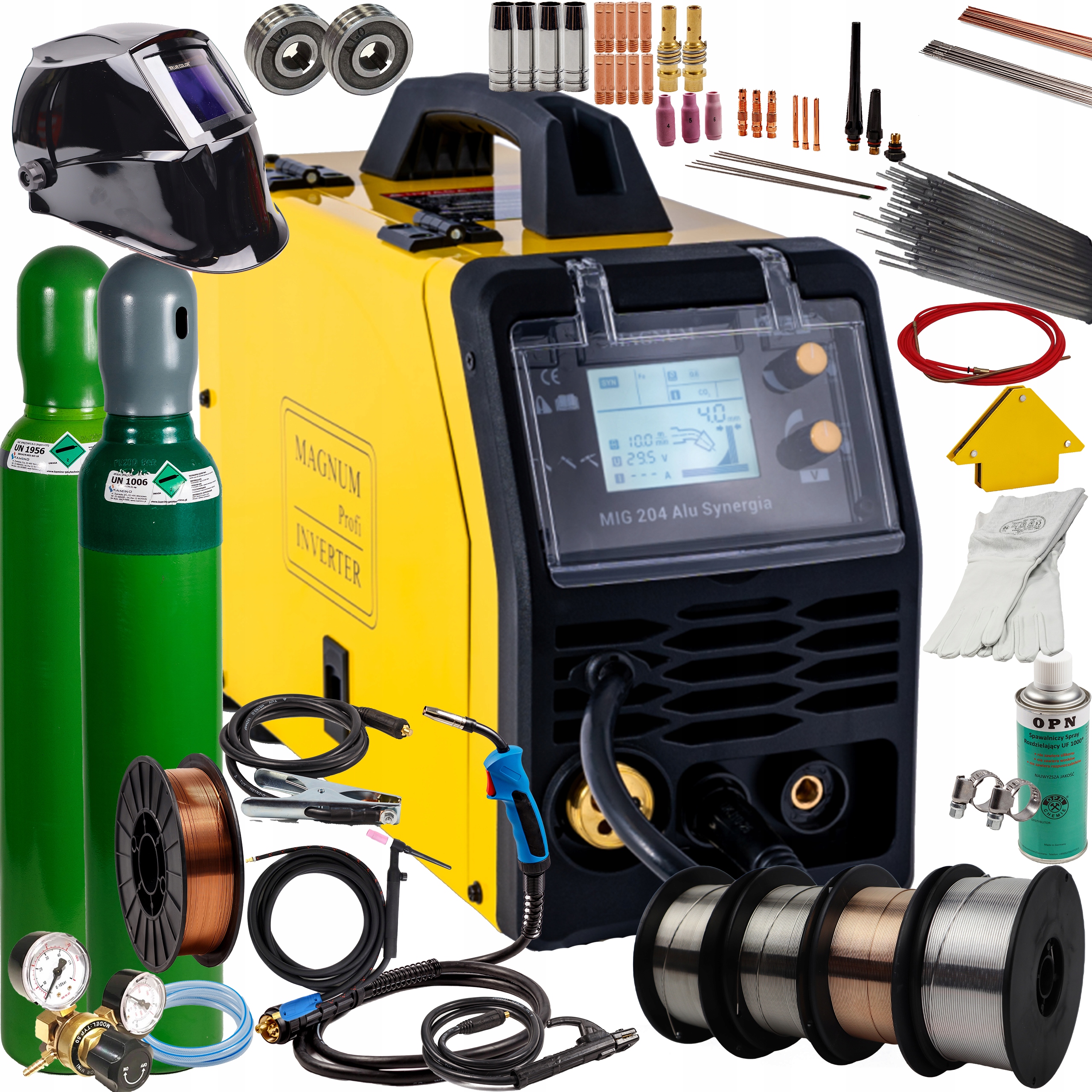 Spawarka Magnum Mig 204 Alu Synergia Mig/mag Mma Tig Fcaw 200A 230V ZESTAW2
