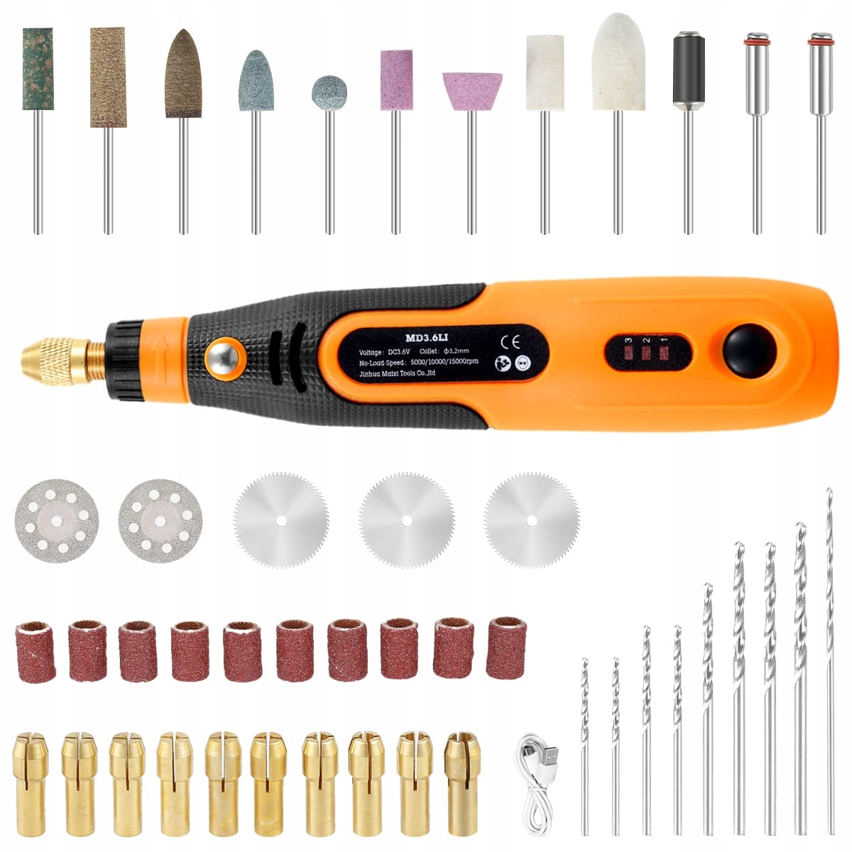 Akumulátorová multifunkční bruska 3,6 V 900 mAh 5000-15000 Rpm