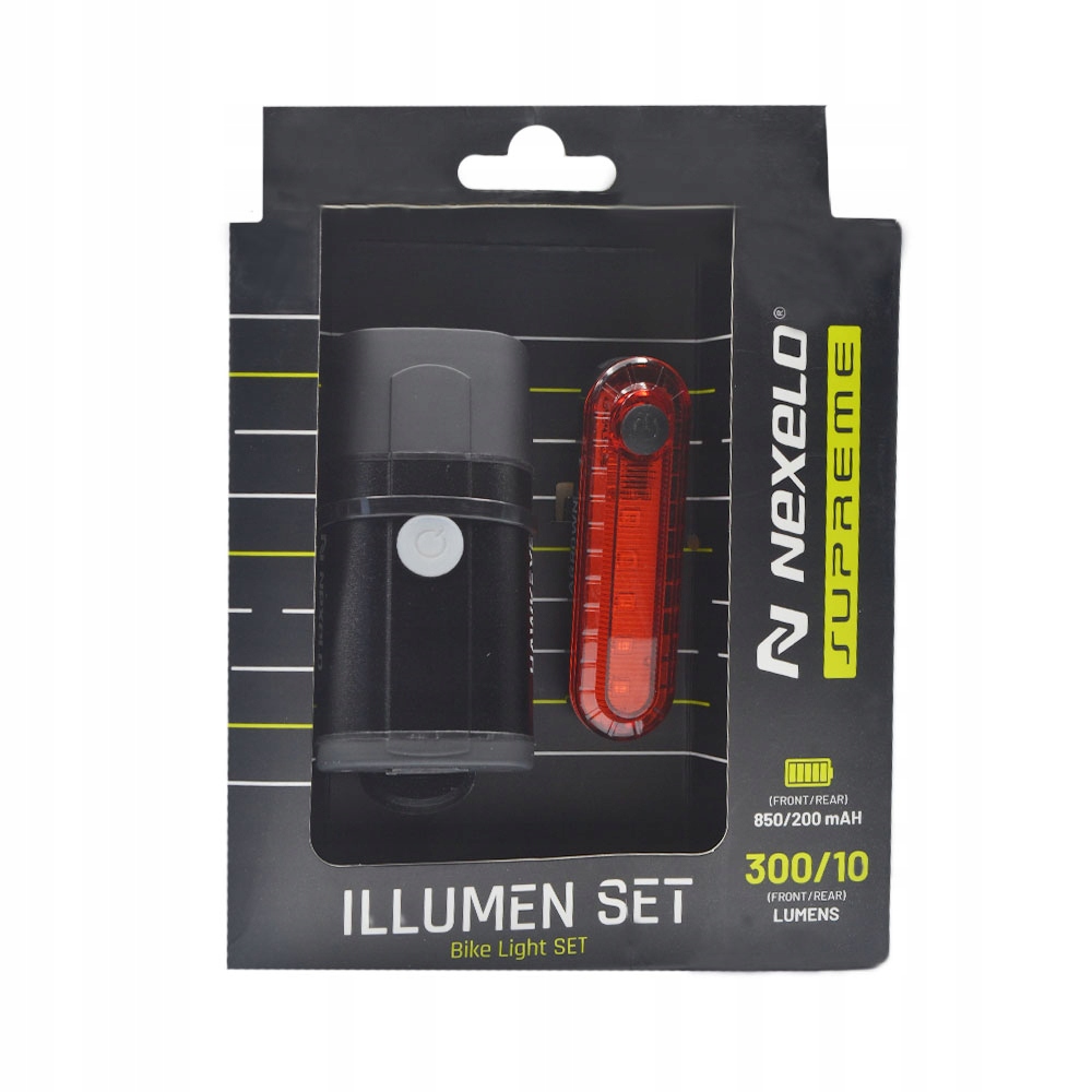 Zestaw lampek rowerowych Nexelo Supreme Illumen Set Led