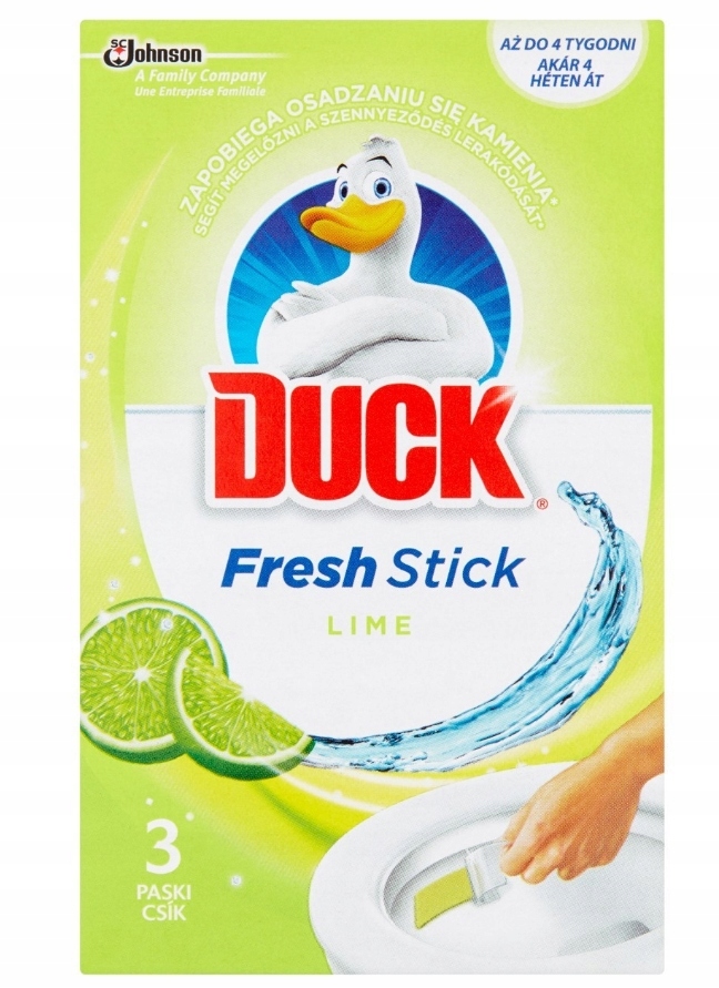 

Duck, Żelowe paski do toalet, Lime, 27g