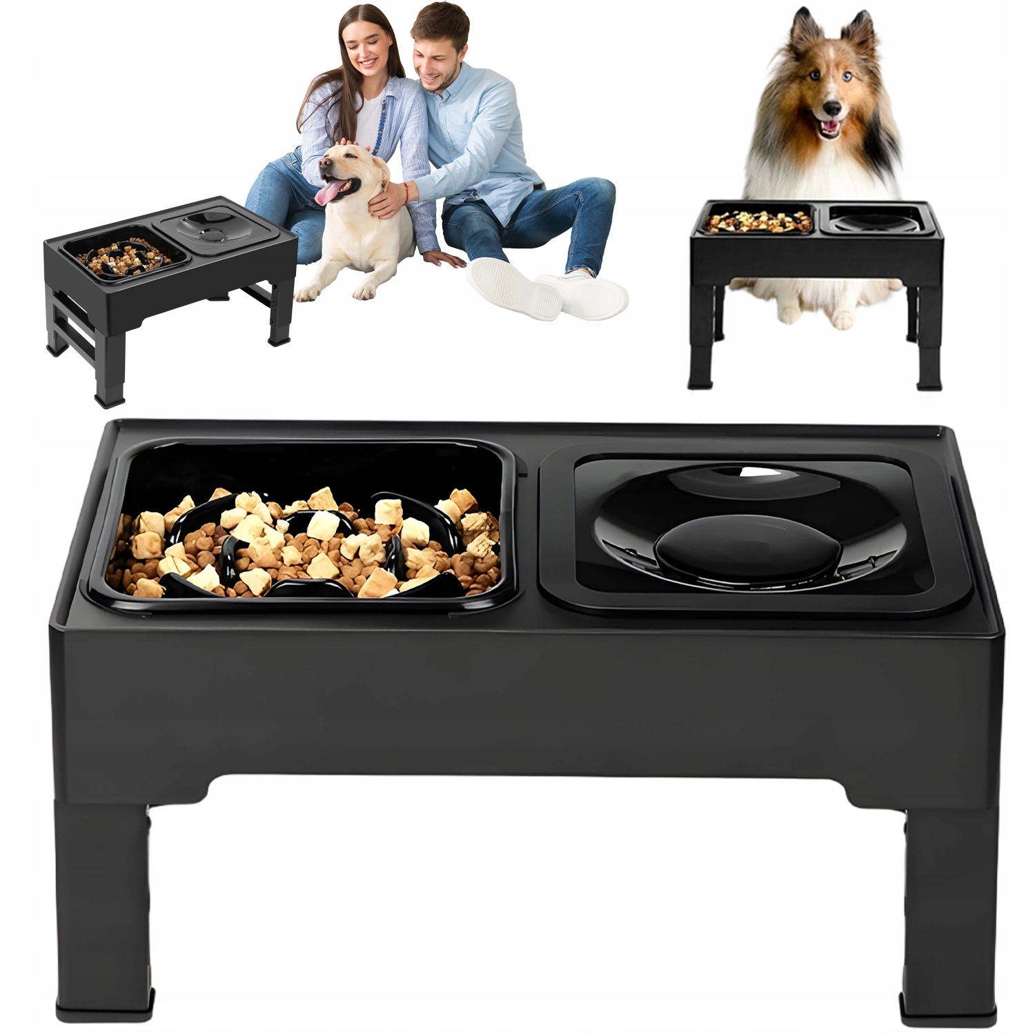 Levně Regulovatelná Stanice Pro Krmení Psa, Stabilní, S Miskou Na Vodu A Krmivo