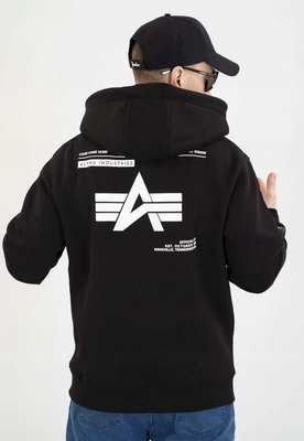 Mikina Alpha Industries S Kapucí Label Backprint 258333 černá