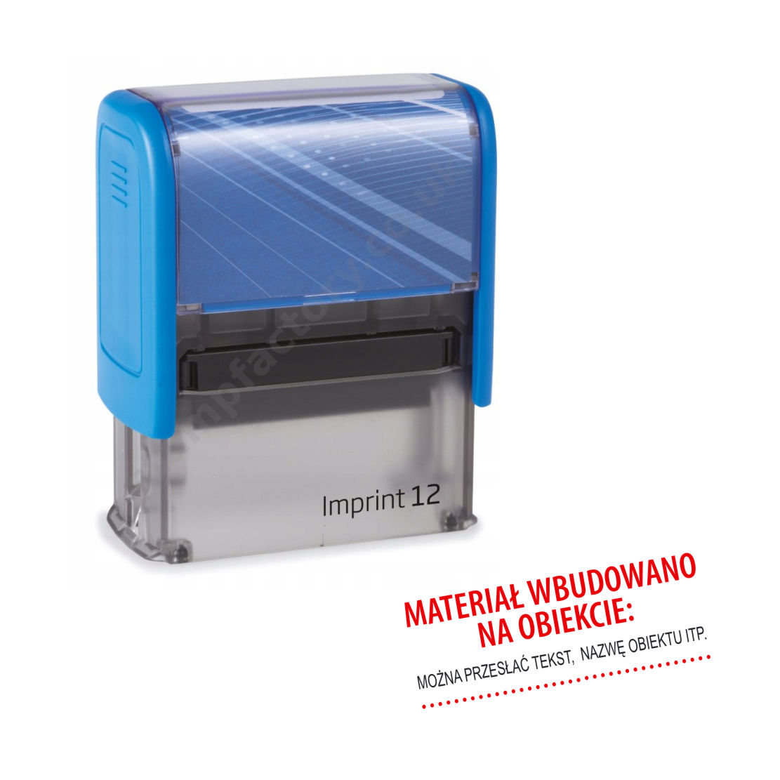 

Pieczątka Materiał Wbudowano Na Obiekcie