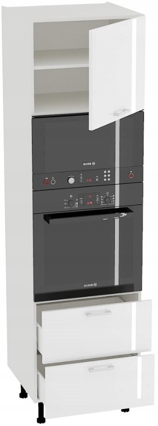 AKSEL BASIC biały połysk b_SWPM_2S_P szafka kuchenna pod piekarnik