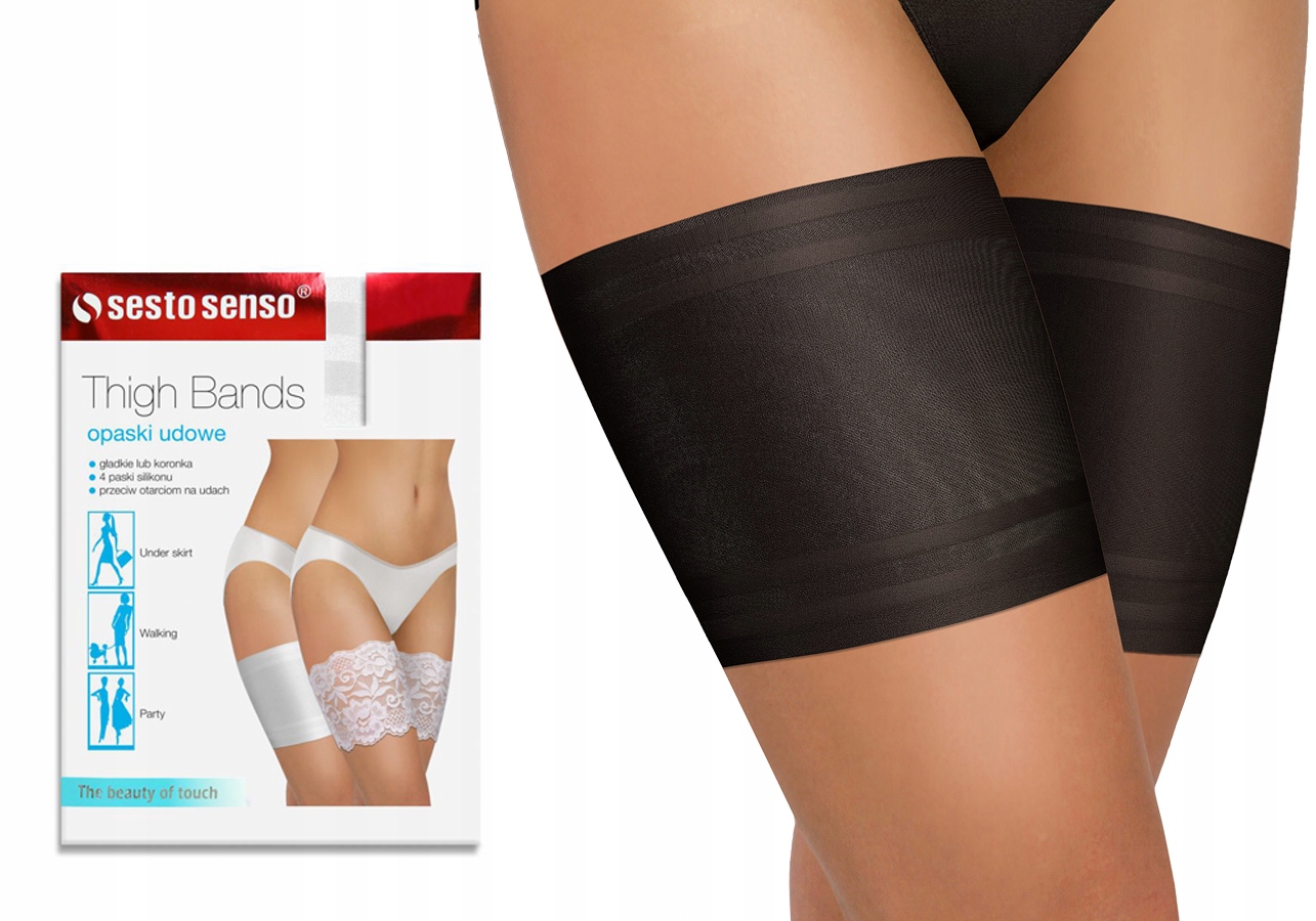 

Sesto Senso Opaski na uda Gładkie Czarne 60-65