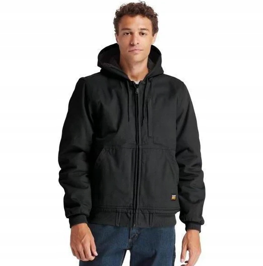 Timberland Černá Bavlněná Bunda S Kapucí A Zipem L 6FA