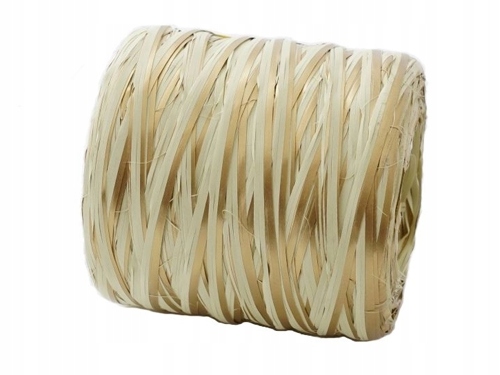 

Rafia Syntetyczna Wstążka 10 m Kremowo-złota
