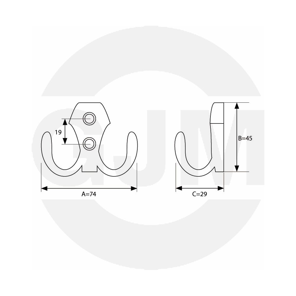 WIESZAK GJM GDW89 Głębokość 29 mm