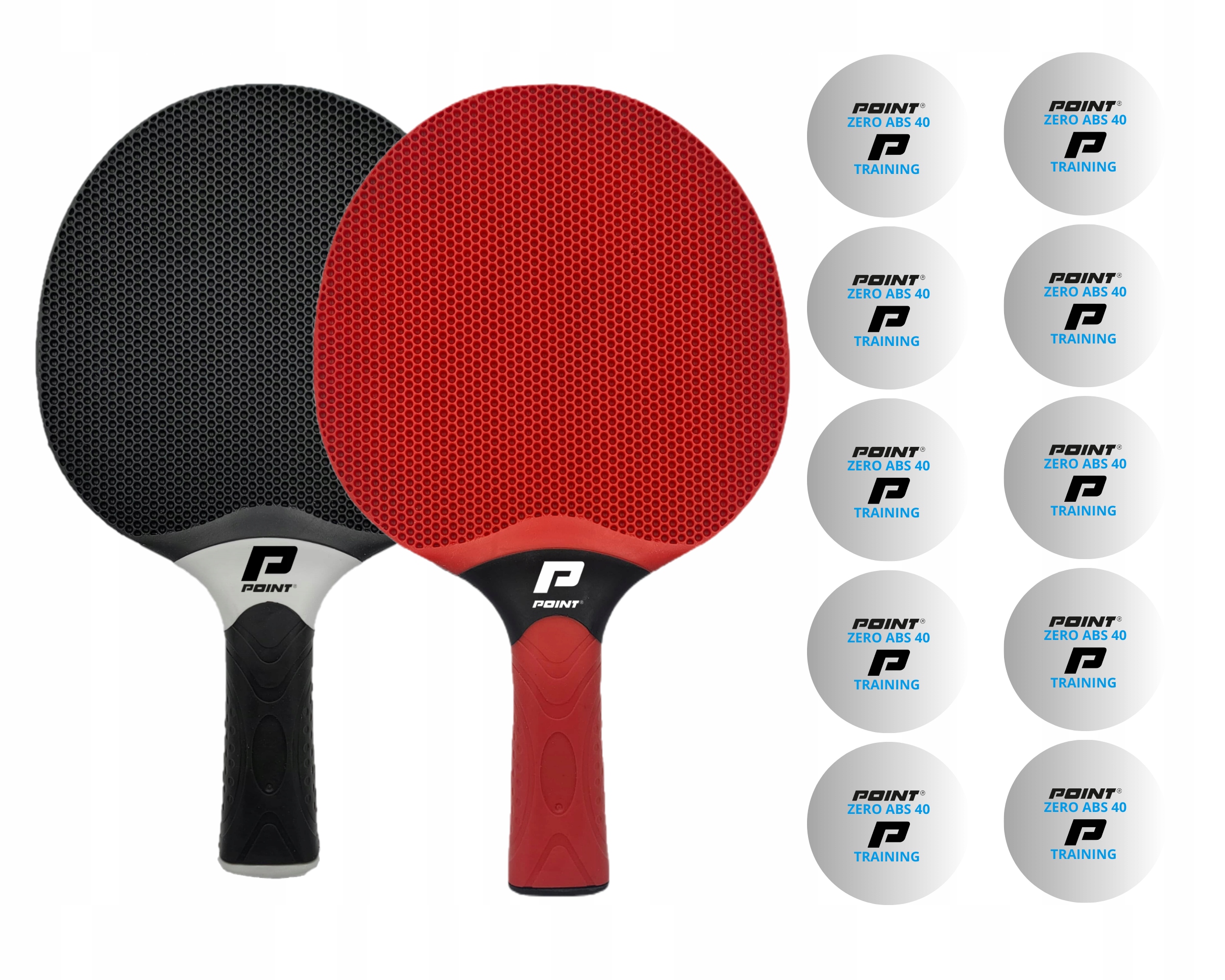 Zestaw rakietek Outdoor Point School Red/black 10 piłeczek!