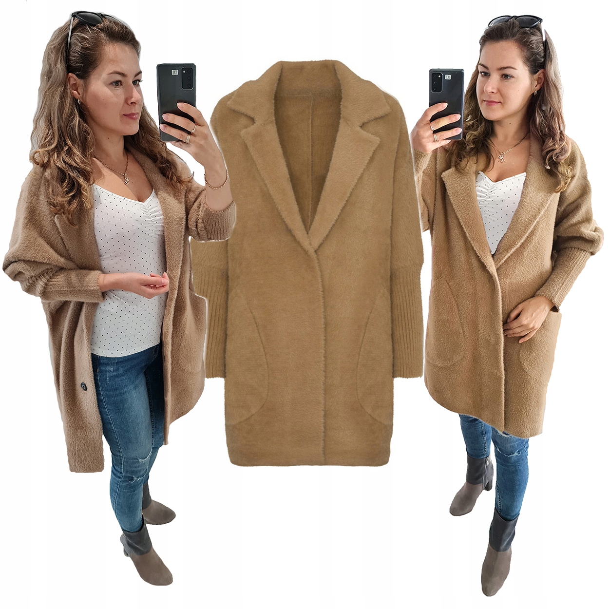 Velká Velikost 44-54 Kabát Alpaki oversize