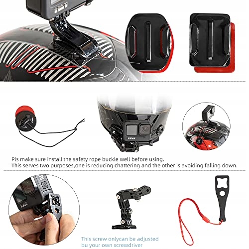 Uchwyt Na Kask Do GoPro Hero 13 DJI Osmo Action Kamera HD Czarny SUREWO — miniatura 4