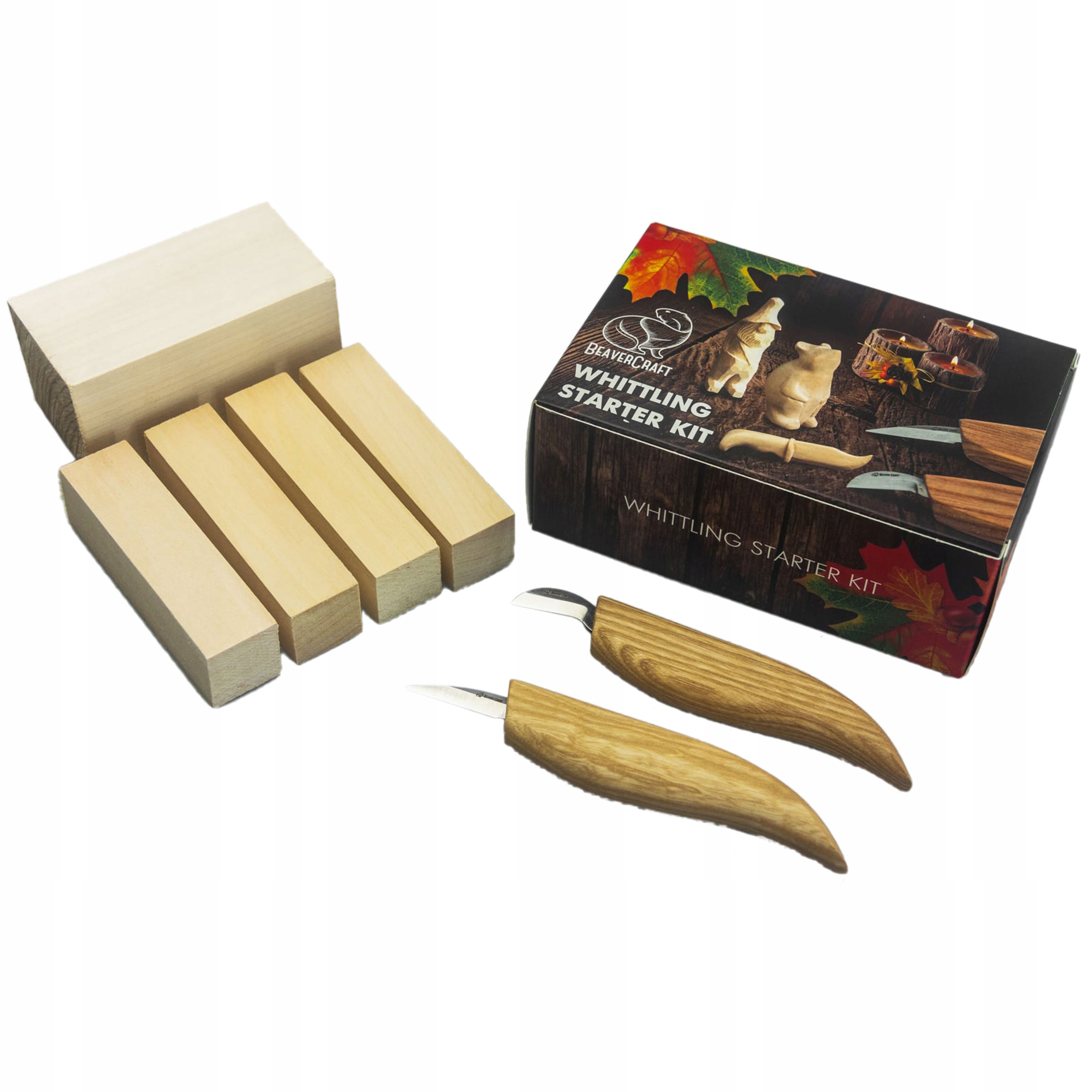 

BeaverCraft zestaw do rzeżbienia 2 noże 5 klocków