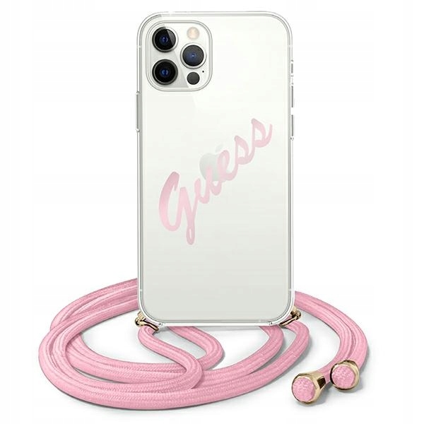 Pouzdro Pro Iphone 12/12 Pro Guess Script Vintage Hardcase Růžové
