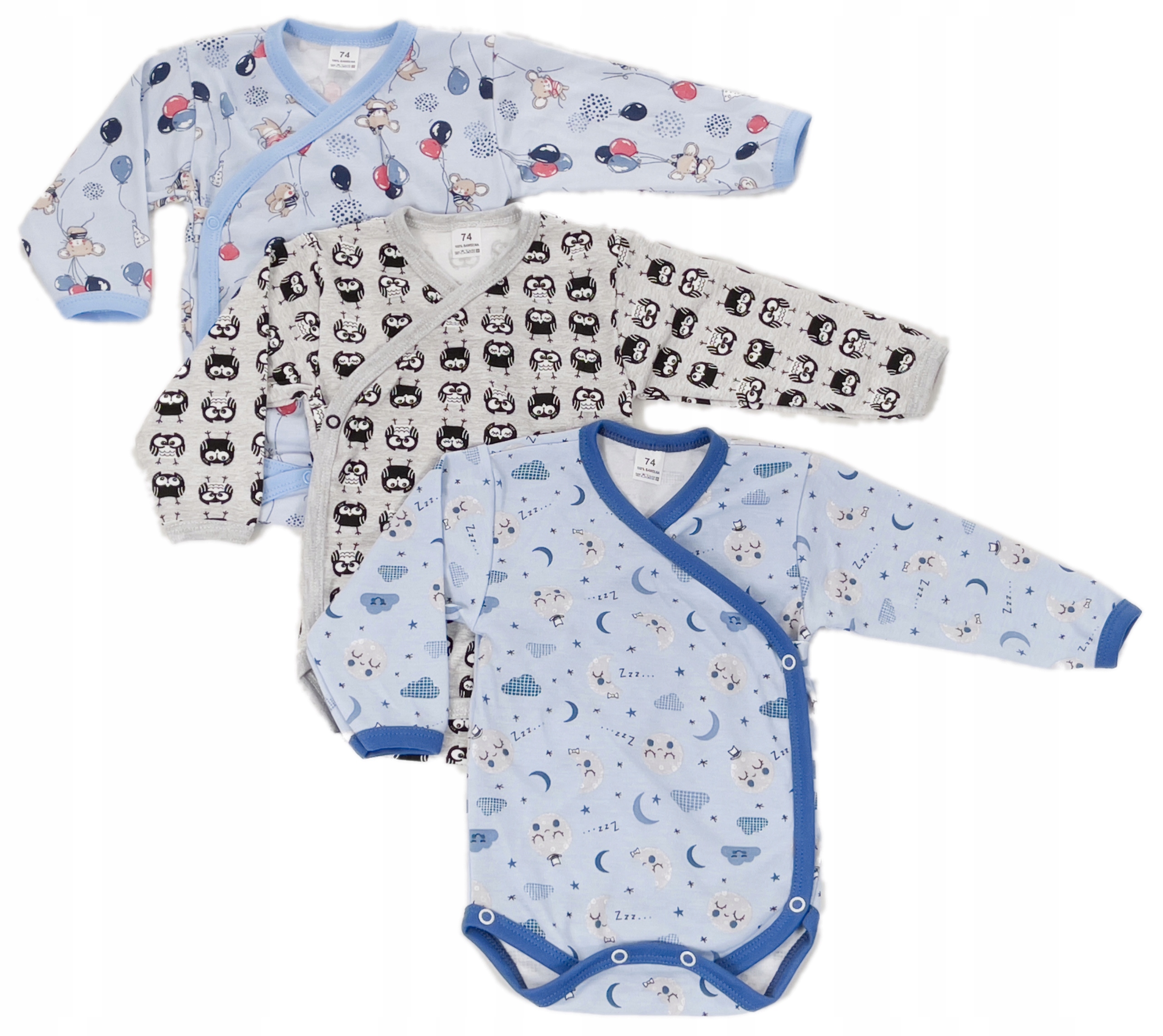 

Body Kopertowe 68 rozpinane niemowlęce 3-pack