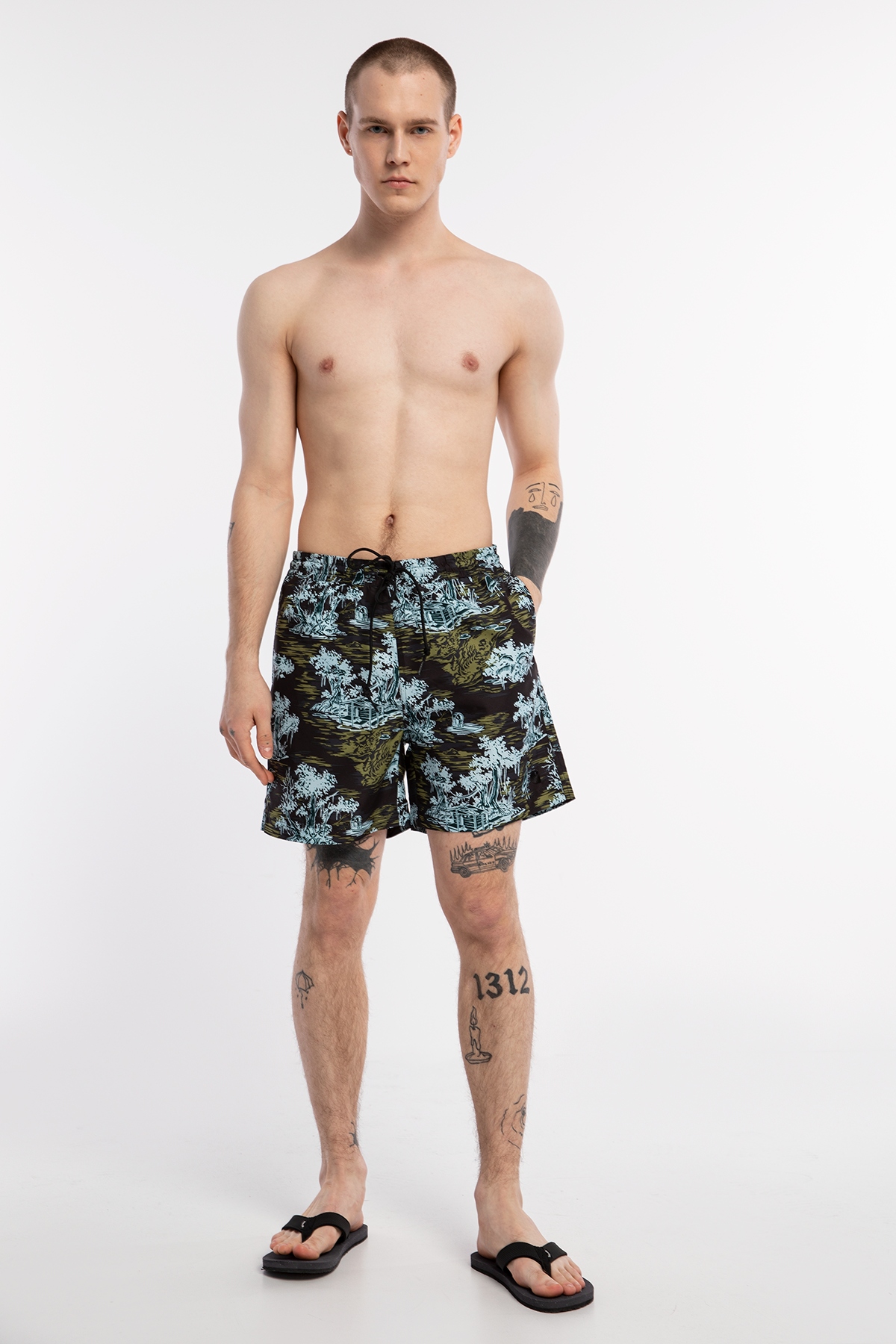 Kraťasy Carhartt Wip Slater Swim Trunks Bayou Print S