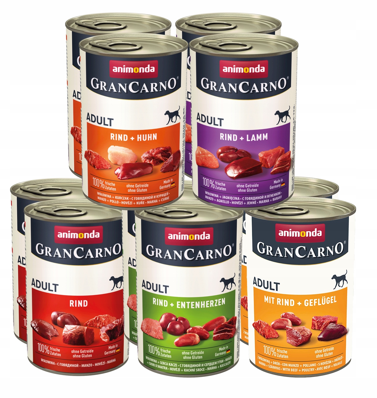 Levně Animonda GranCarno Adult MIX 5 příchutí Hovězího Masa Bez Vepřového Masa 10x400 g