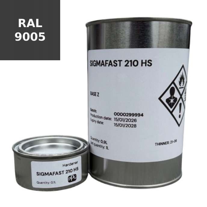 Farba Poliuretanowa Okrętowa Ppg Sigmafast 210 hs 1l ral 9005 czarny