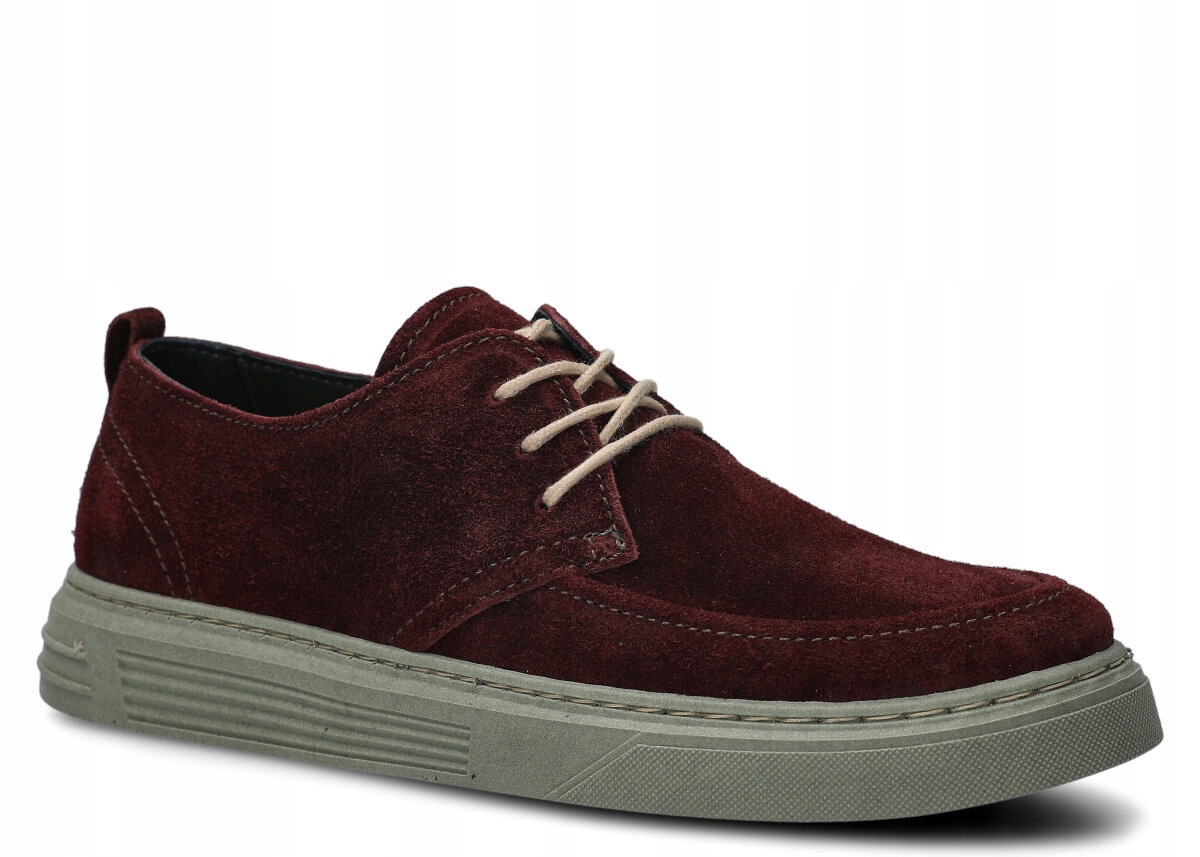 Pánské Kožené Polobotky Bordové Nagaba 473 Pohodlné, Polské 44