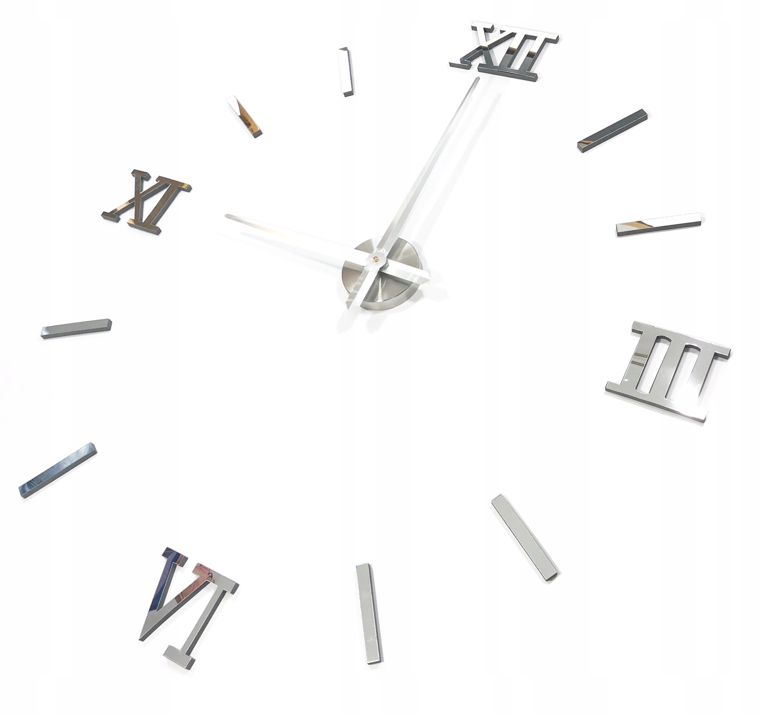 ZEGAR 3D ŚCIENNY NAKLEJANY NA ŚCIANĘ NOWOCZESNY XL Typ ścienny