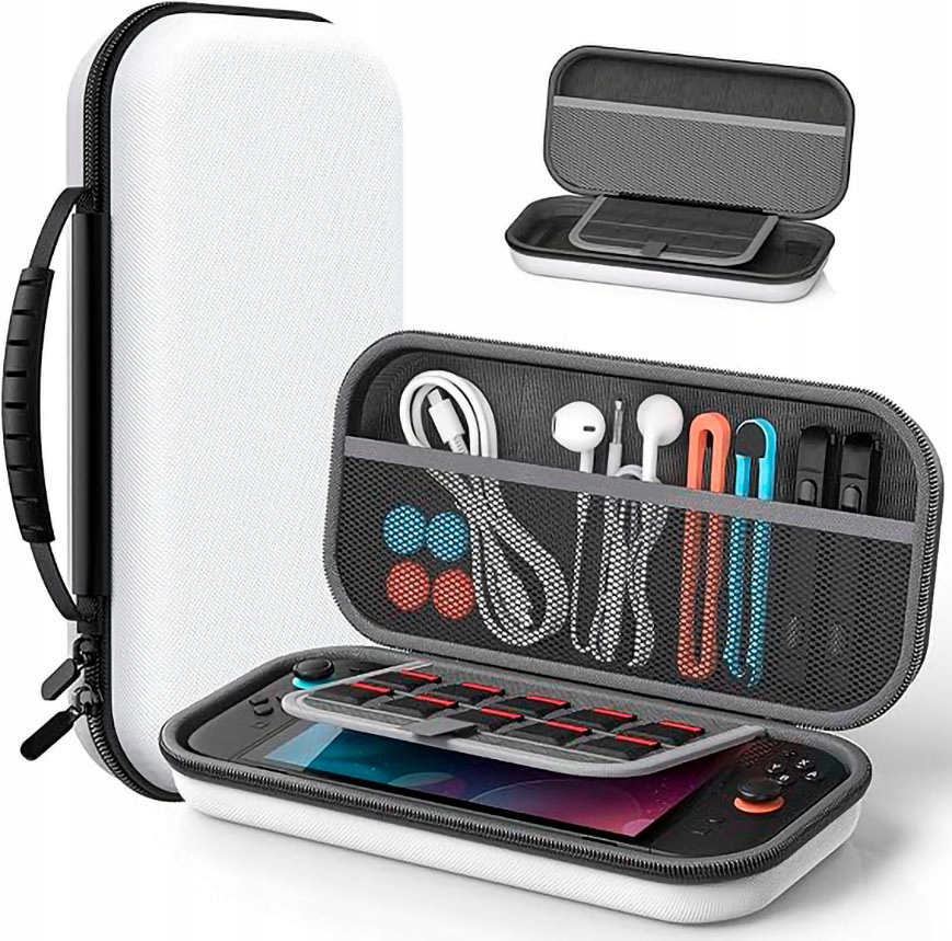 Etui do Nintendo Switch 2 / 1 / OLED | Pojemny Biały Organizer Case
