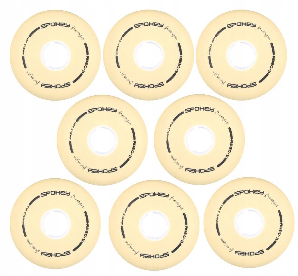 Spokey 8x Kolečka pro kolečkové brusle 82A 76 mm bez ložisek