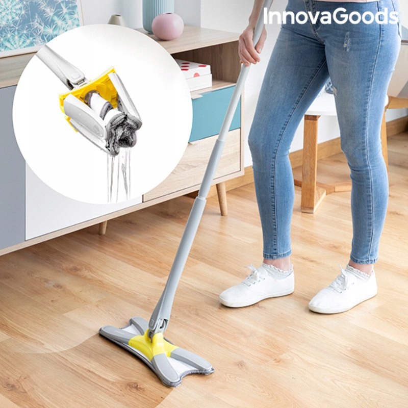 Levně Plochý mop z Mikrovlákna typu X s odšťavňovačem Twop InnovaGoods