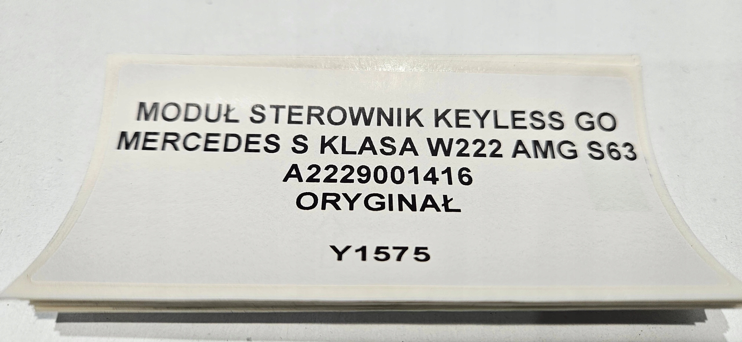 module control unit KEYLESS GO MERCEDES S KLASA W222 AMG S63 A2229001416