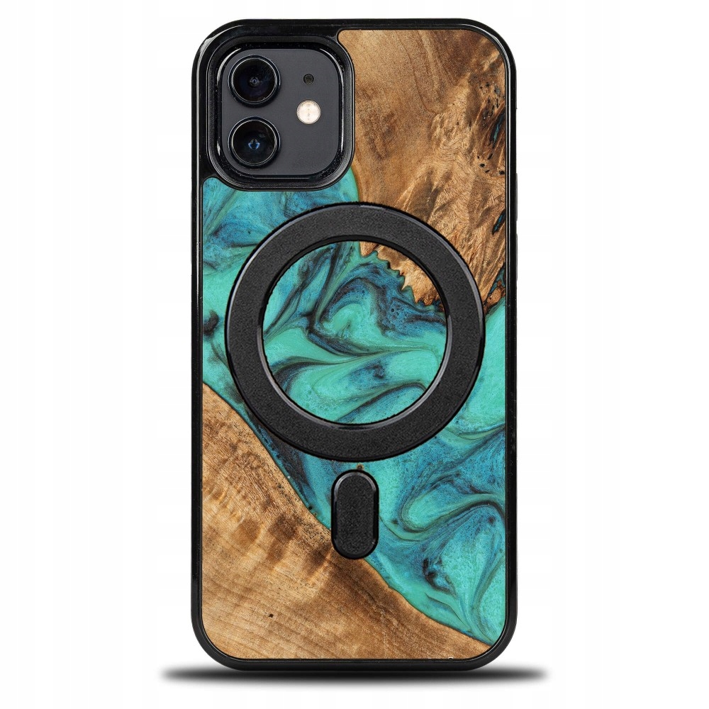 Pouzdro Bewood Unique pro iPhone 12 12 Pro Tyrkysové s MagSafe