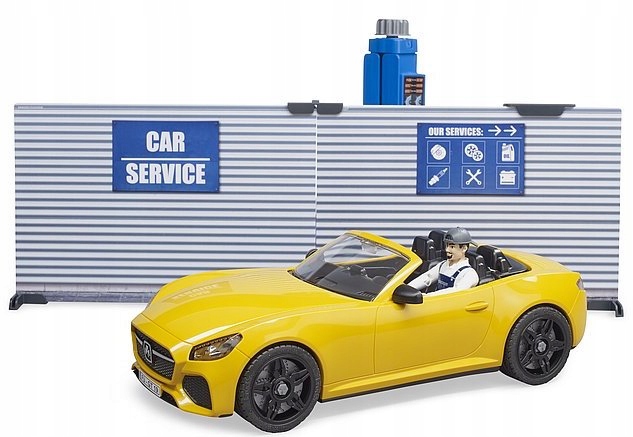 BRUDER 62110 Warsztat samochodowy + Figurka + Auto Model 62110