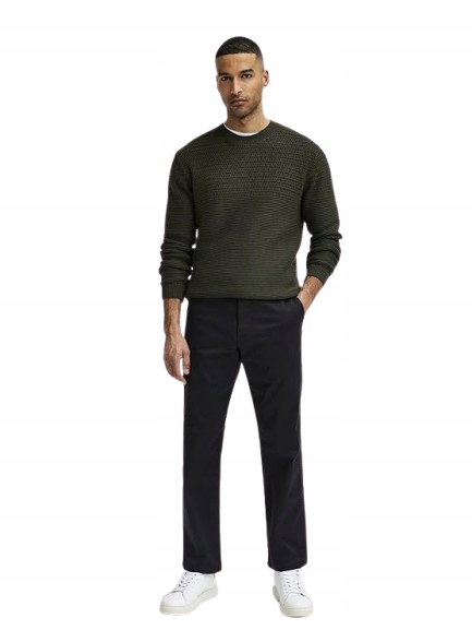 Selected Homme Černé Chinos Jednoduché Kalhoty S Páskem Bavlna 31/32 N1C