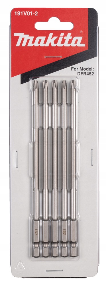 Makita Koncovka Bitů PH2 137mm 5 Kusů Pro Šroubovák DFR452Z 191V01-2