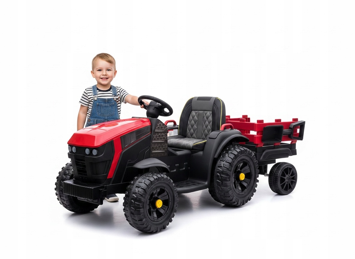 Duży Traktor na akumulator z Przyczepką Pilot dla dzieci 12V 9Ah