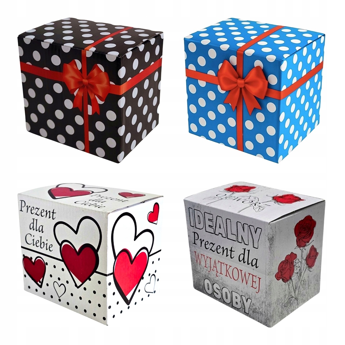 Pudełko Prezentowe Ozdobne Na Kubek Opakowanie Kartonik 100SZT mix