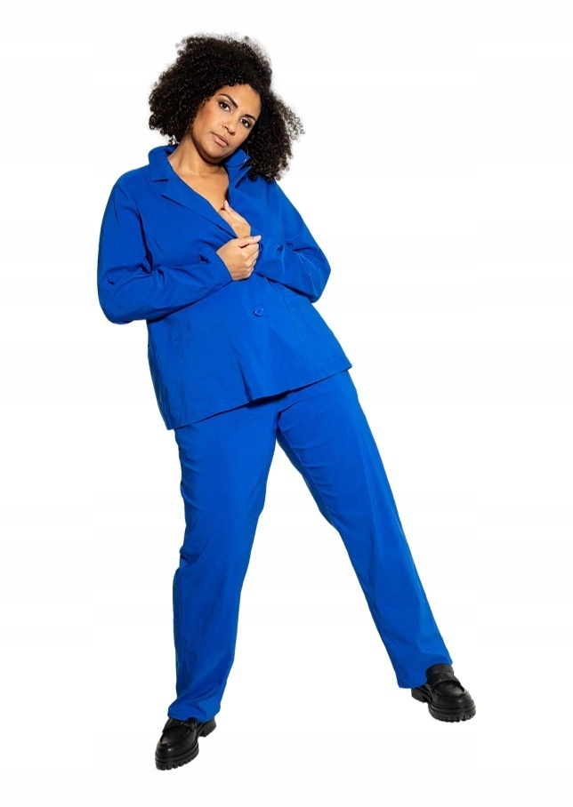 Šaty Plus Size Studio Fantastické Modré Sako S863 52