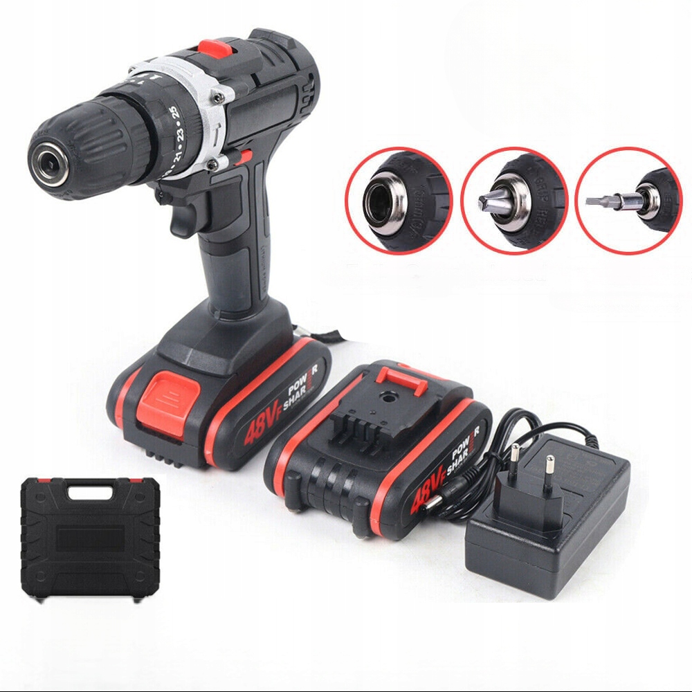 Lehká sada příklepových vrtaček 48V akumulátorový šroubovák