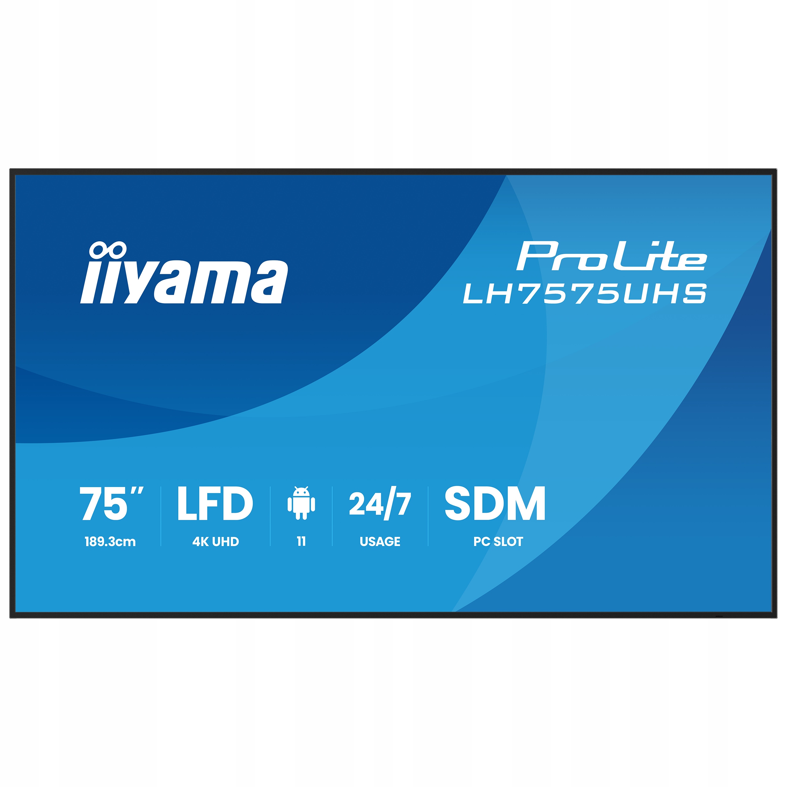 Monitor 75" iiyama ProLite LH7575UHS-B2AG Digital Signage 4K Ips Led 24/7