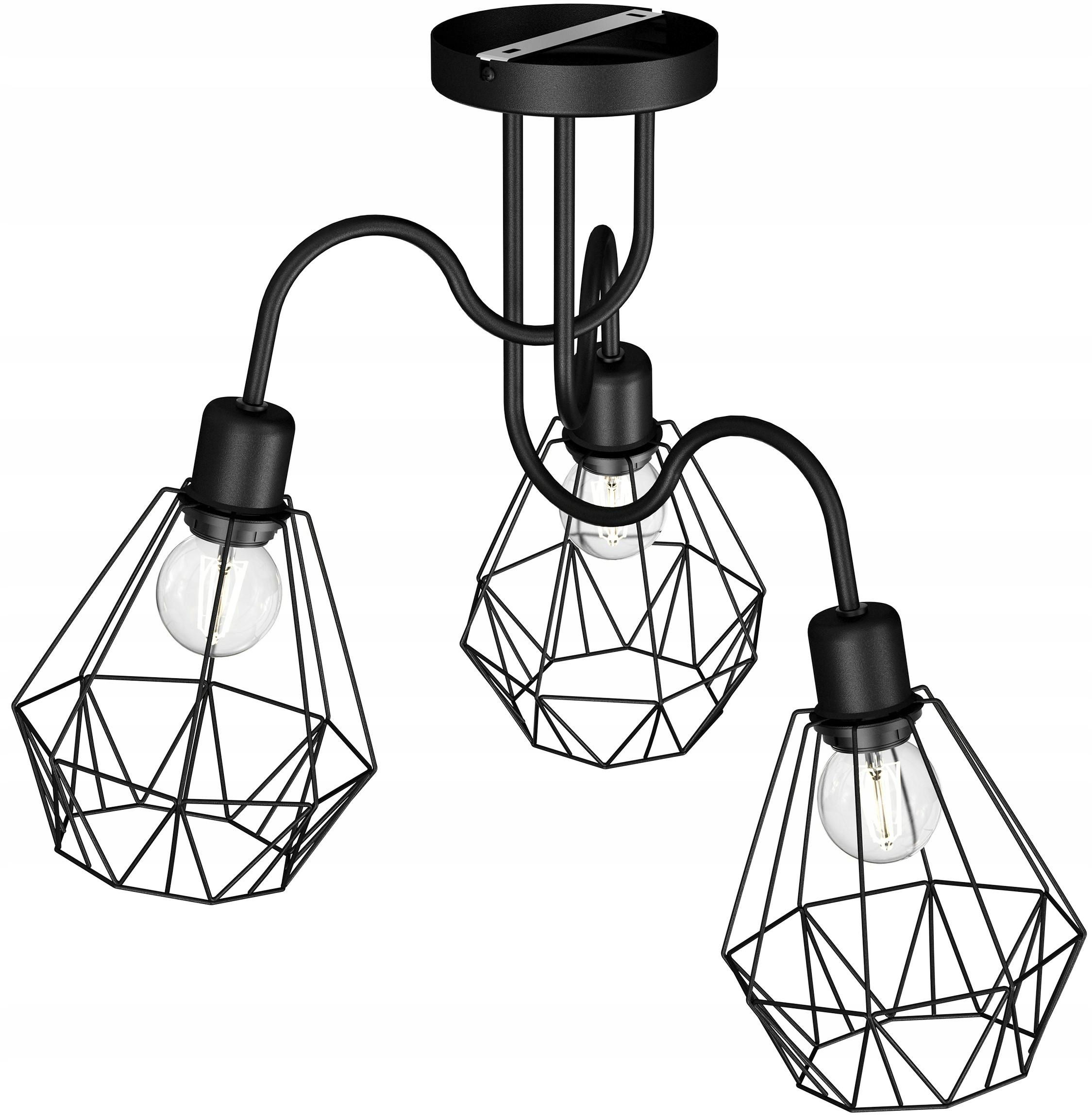 Stropná lampa Bergen Čierna Kovový industriálny štýl do obývačky