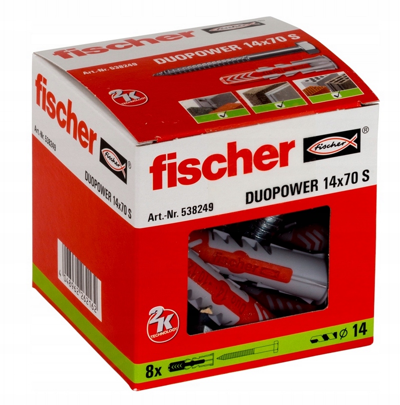 

Fischer Duopower kołek z wkrętem 14x70 S 8szt/opak