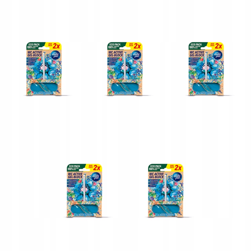 Ambi Pur Active Gel Block závěs na Wc Water Flowers 2 x 45 g X5