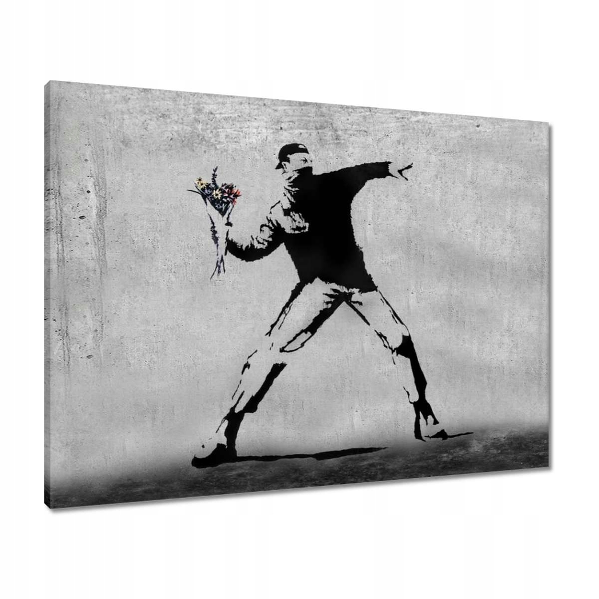 Obrazy 80x60 Banksy Vrhač květin