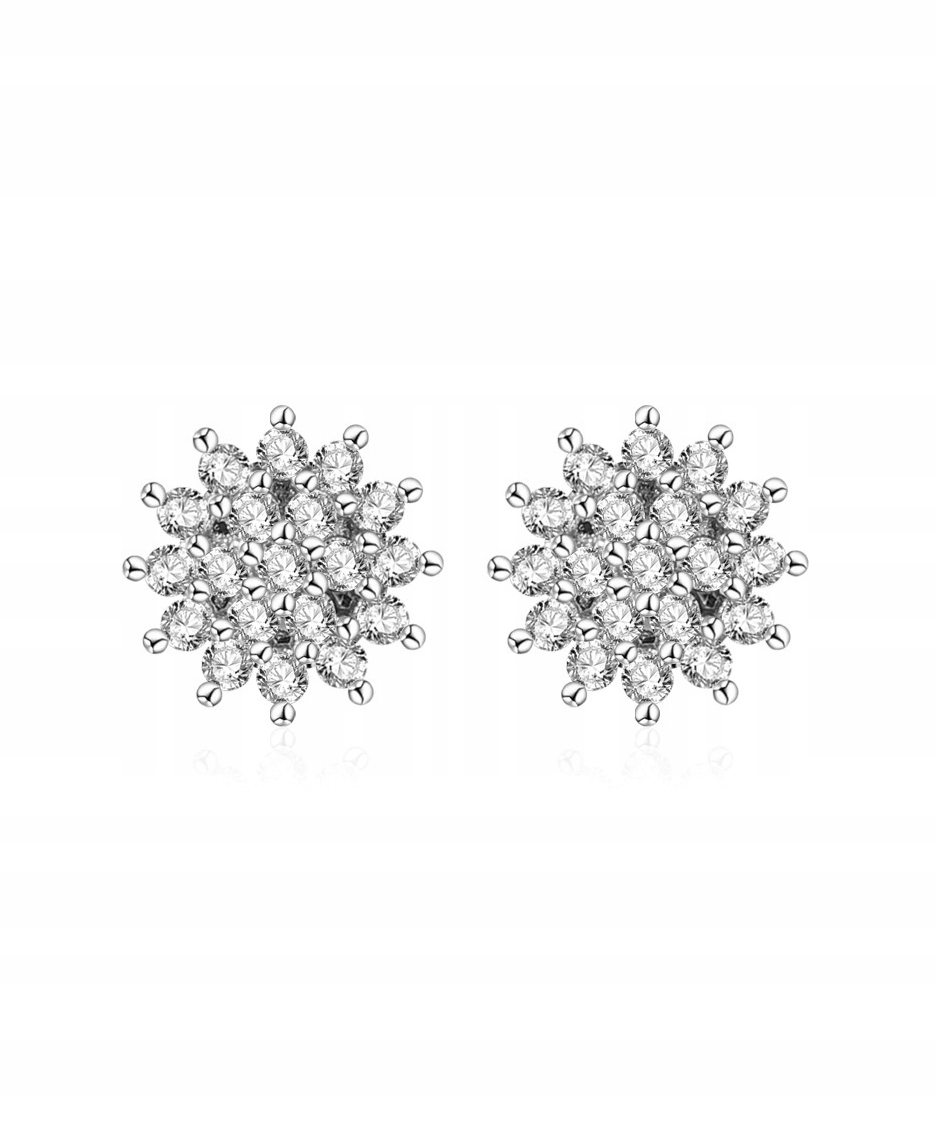 

Kolczyki ślubne przy uchu rozetki srebrne