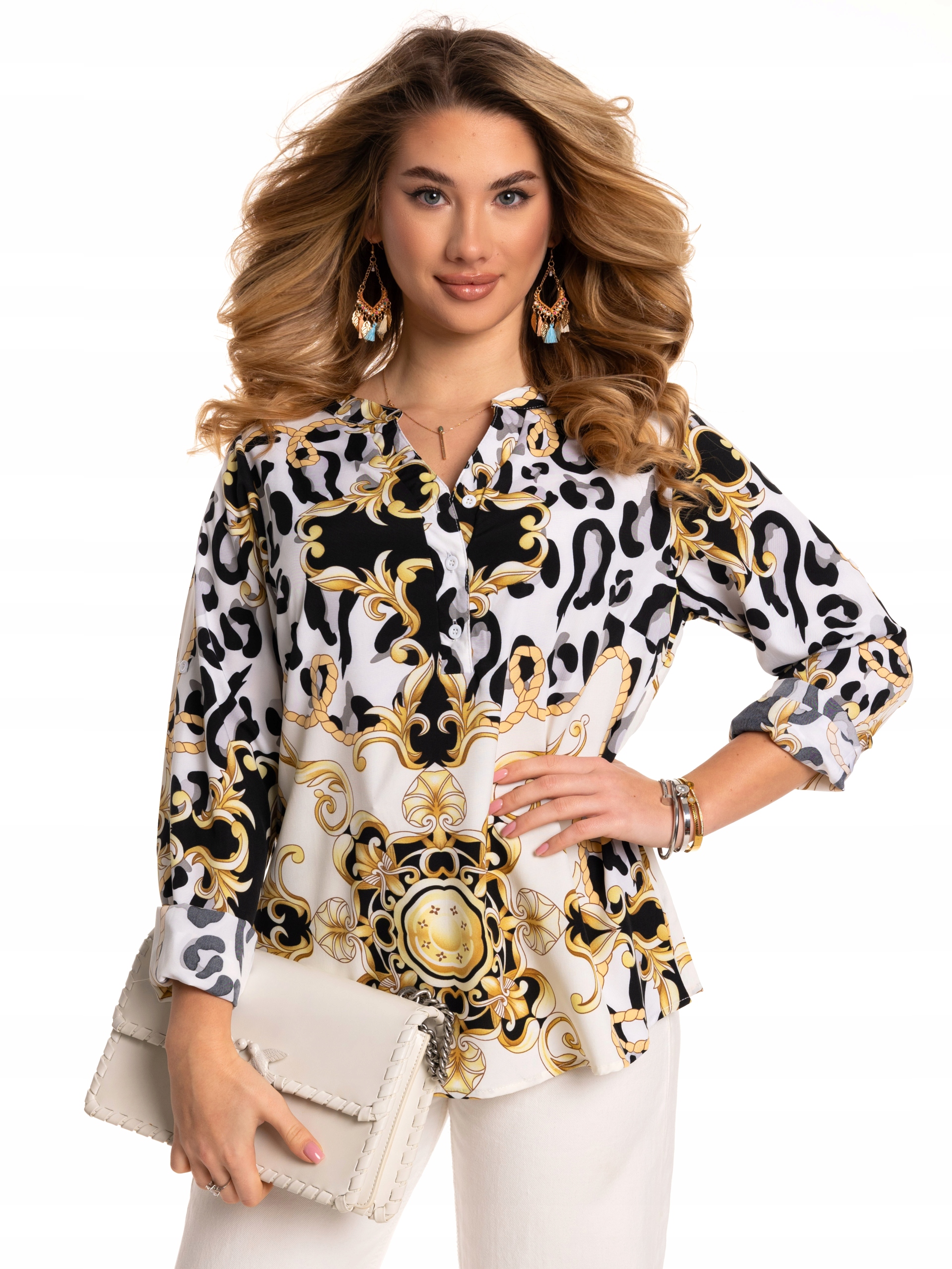 Niesamowita Wystrzałowa BLUZKA Damska Koszula Dużo Kolorów i Rozmiarów Kolor biały