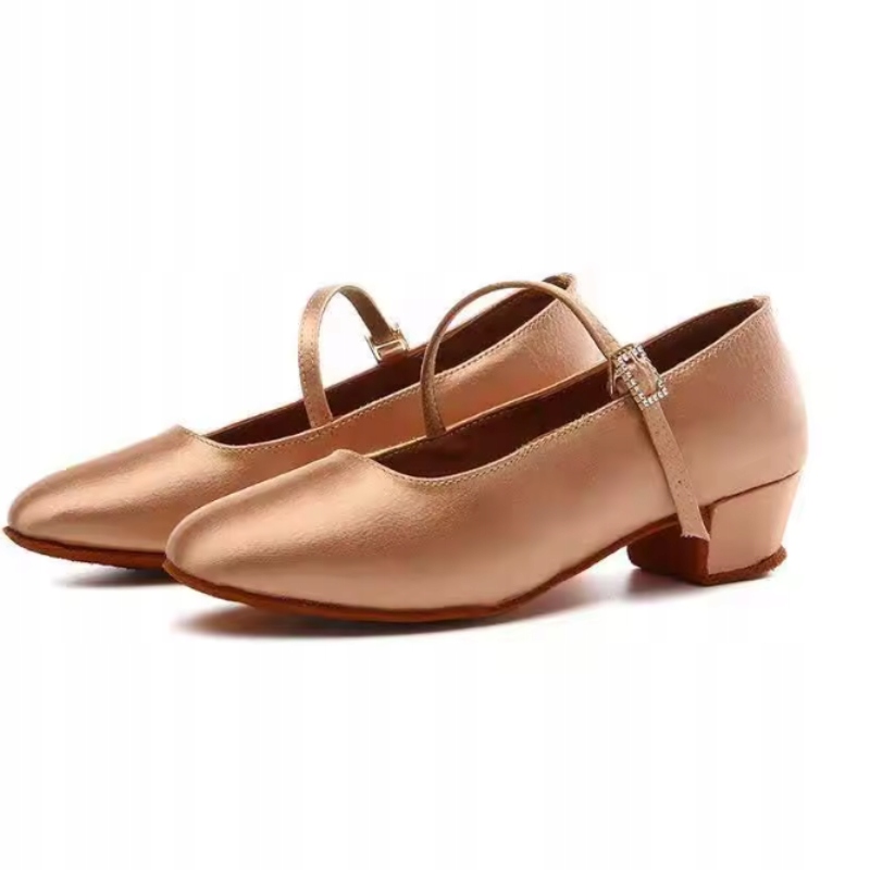 Buty taneczne damskie morelowe satyna obcas 3,5 cm r.38