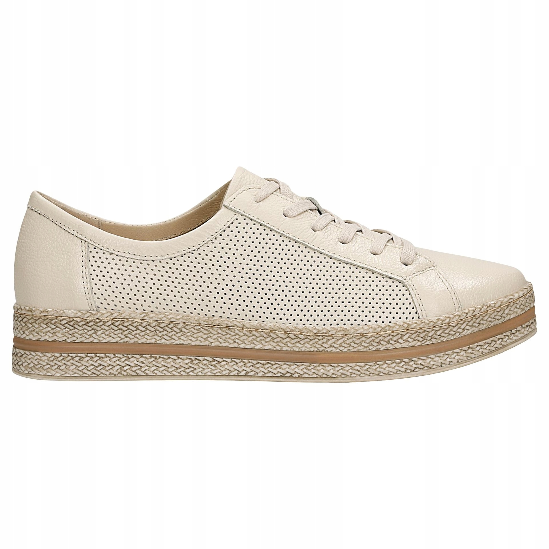 Béžové ažurované dámské polobotky vel. 39