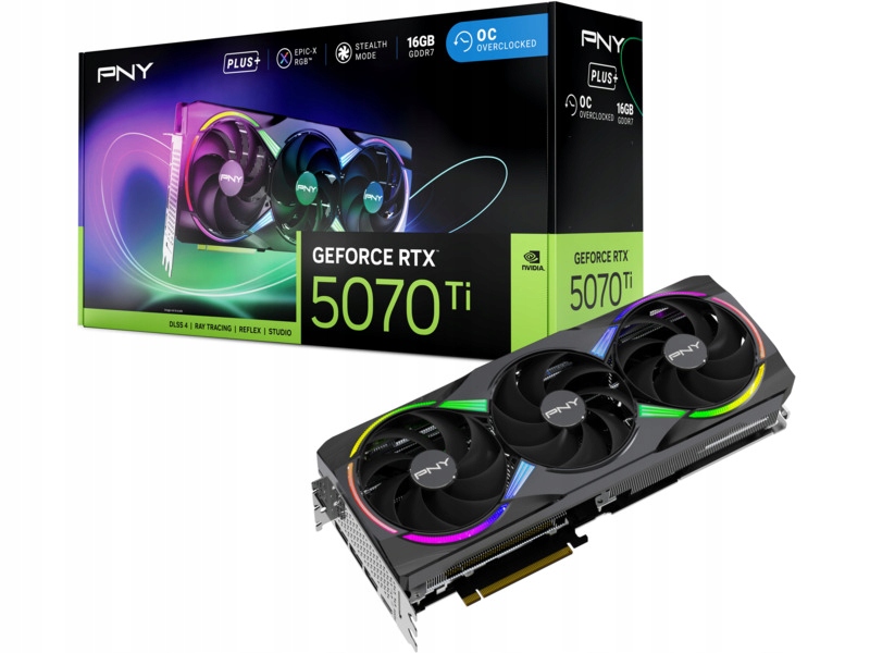 Karta graficzna Pny GeForce Rtx 5070 Ti Argb Oc Triple Fan Plus 16GB Dlss 4
