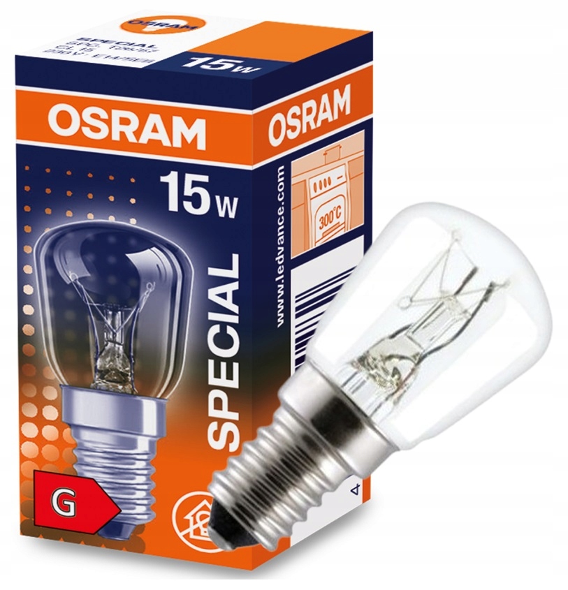 

Osram żarówka do piekarnika T26/57CL E14 15W 300°C