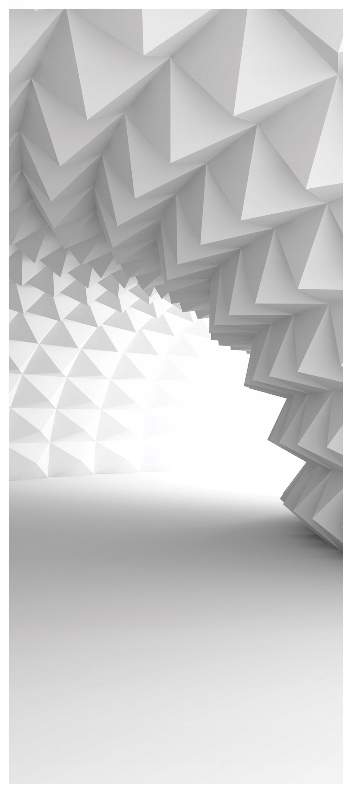 Samolepka Tapeta Tunel Bílá Perspektiva Minimalismus Iluze 91x211 interiér