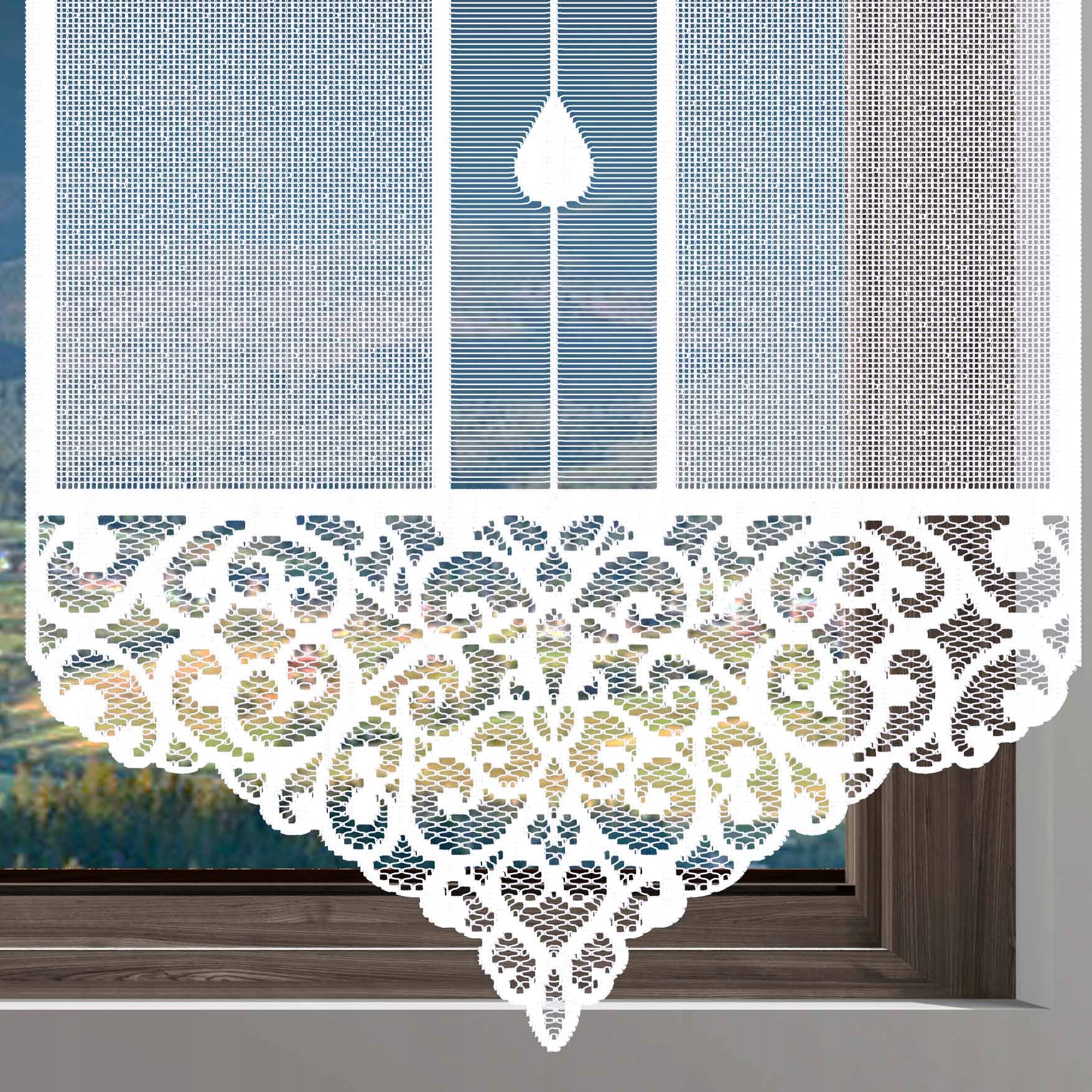 Firanka panel żakard biały gotowy 90x250cm Amir H134 Materiał poliester