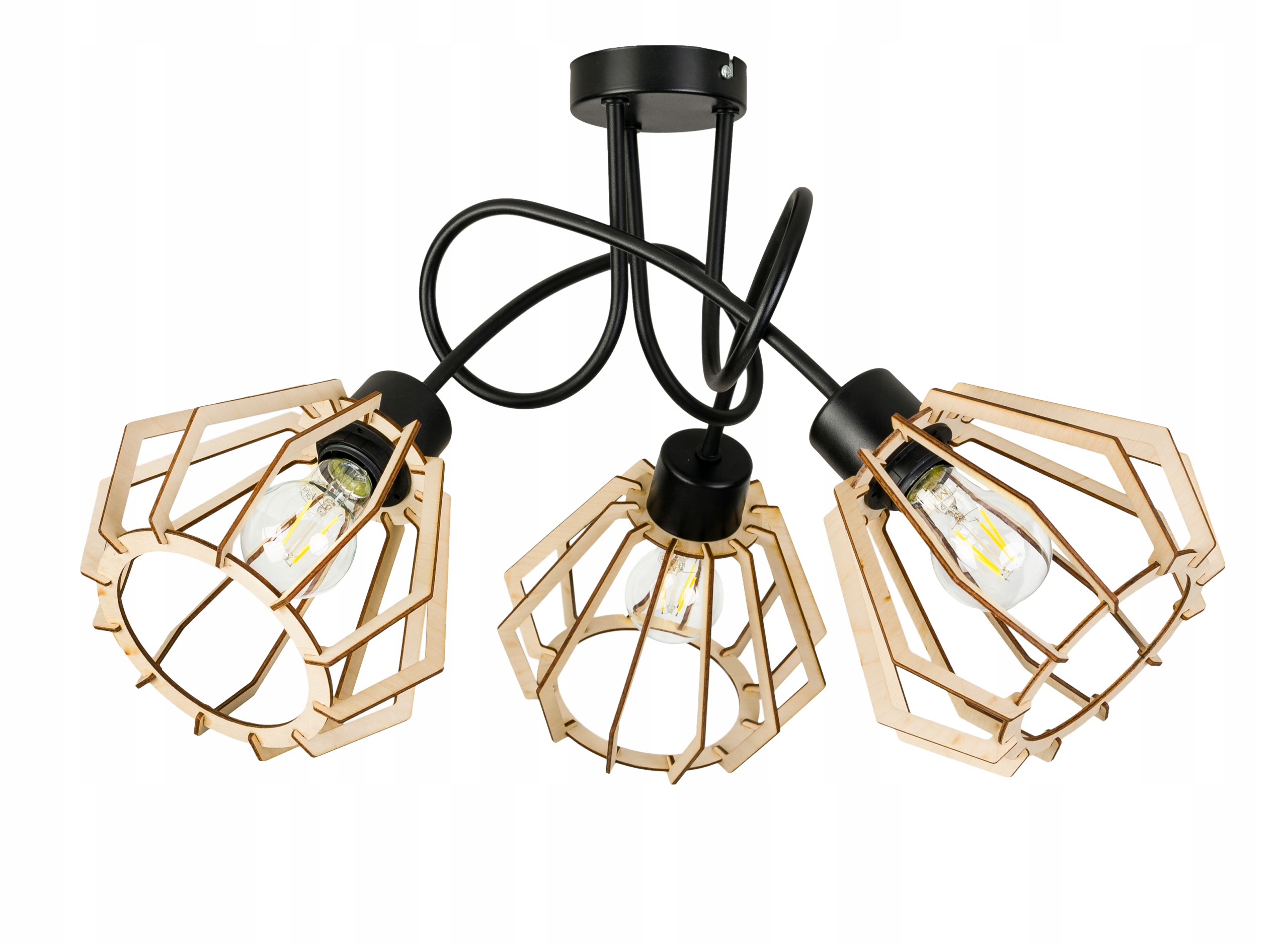 Stropní svítidlo závěsný lustr Loft stropní svítidlo Dřevo