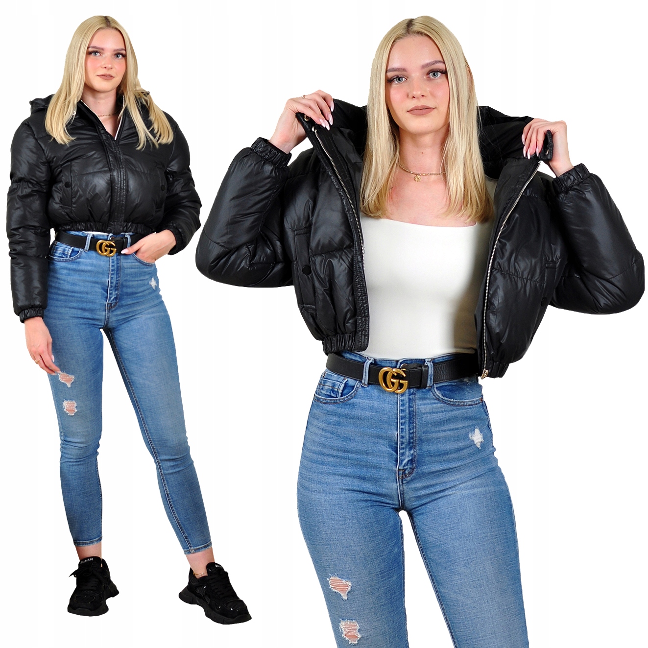 M3260-392 vel. L Dámská Prošívaná Zimní Bomber Bunda